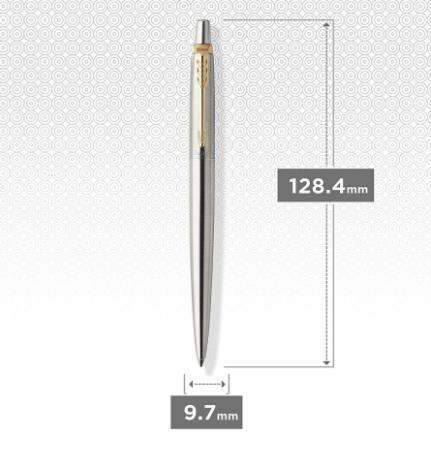 Parker Jotter Stainless Steel Gold Trim Ballpoint Pen, SS GT Blue M (1953182)