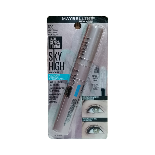 Maybelline Lash Sensational Sky High Waterproof Mascara, 802 Very Black
