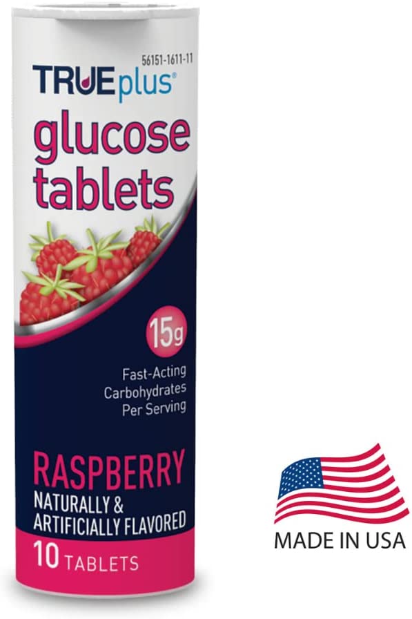 TRUEplus® Glucose Tablets, Raspberry Flavor 10 Count