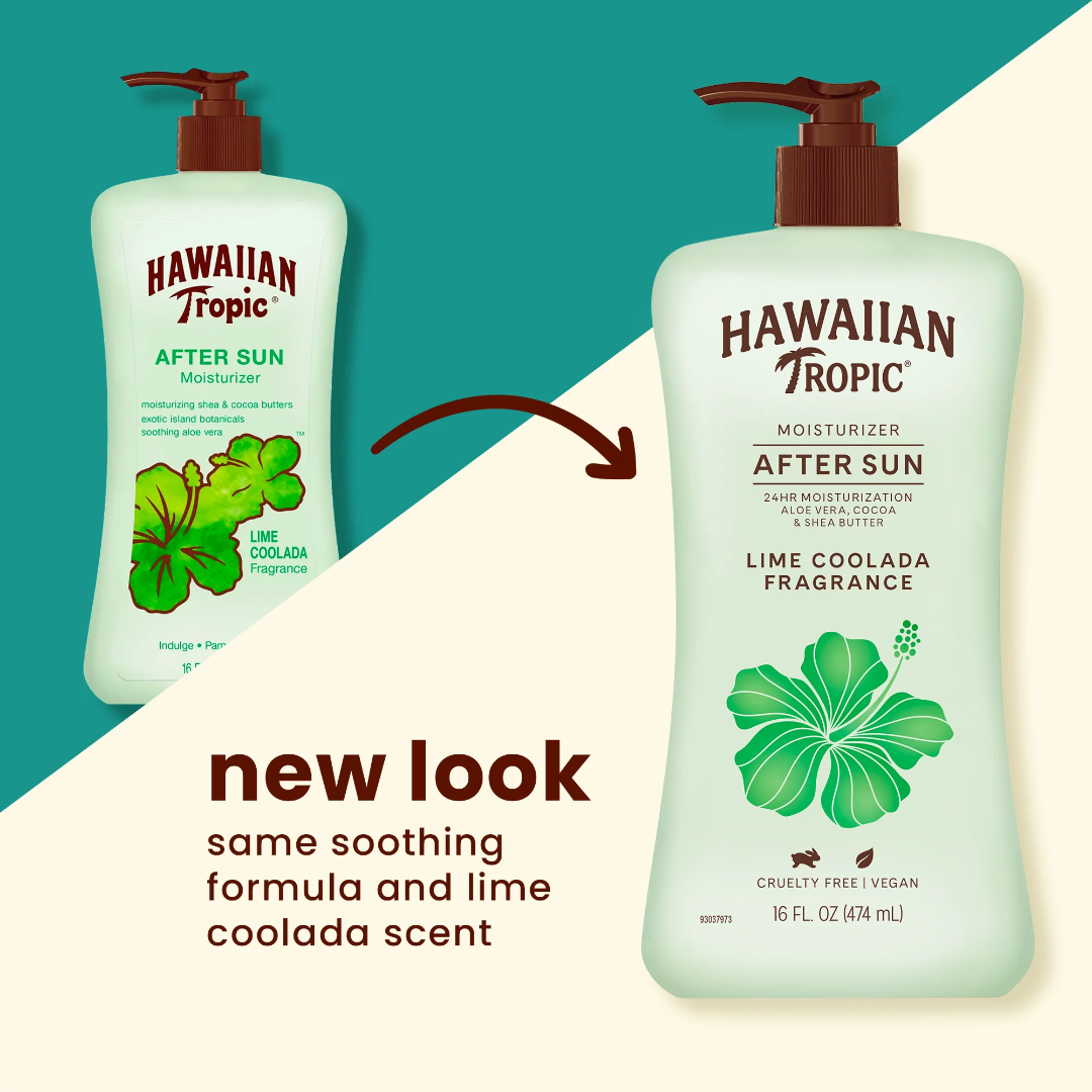 Hawaiian Tropic Moisturizer AFTER SUN 24hr moisturization aloe vera, cocoa&shea butter, Lime Coolada Fragrance, 16 Fl Oz