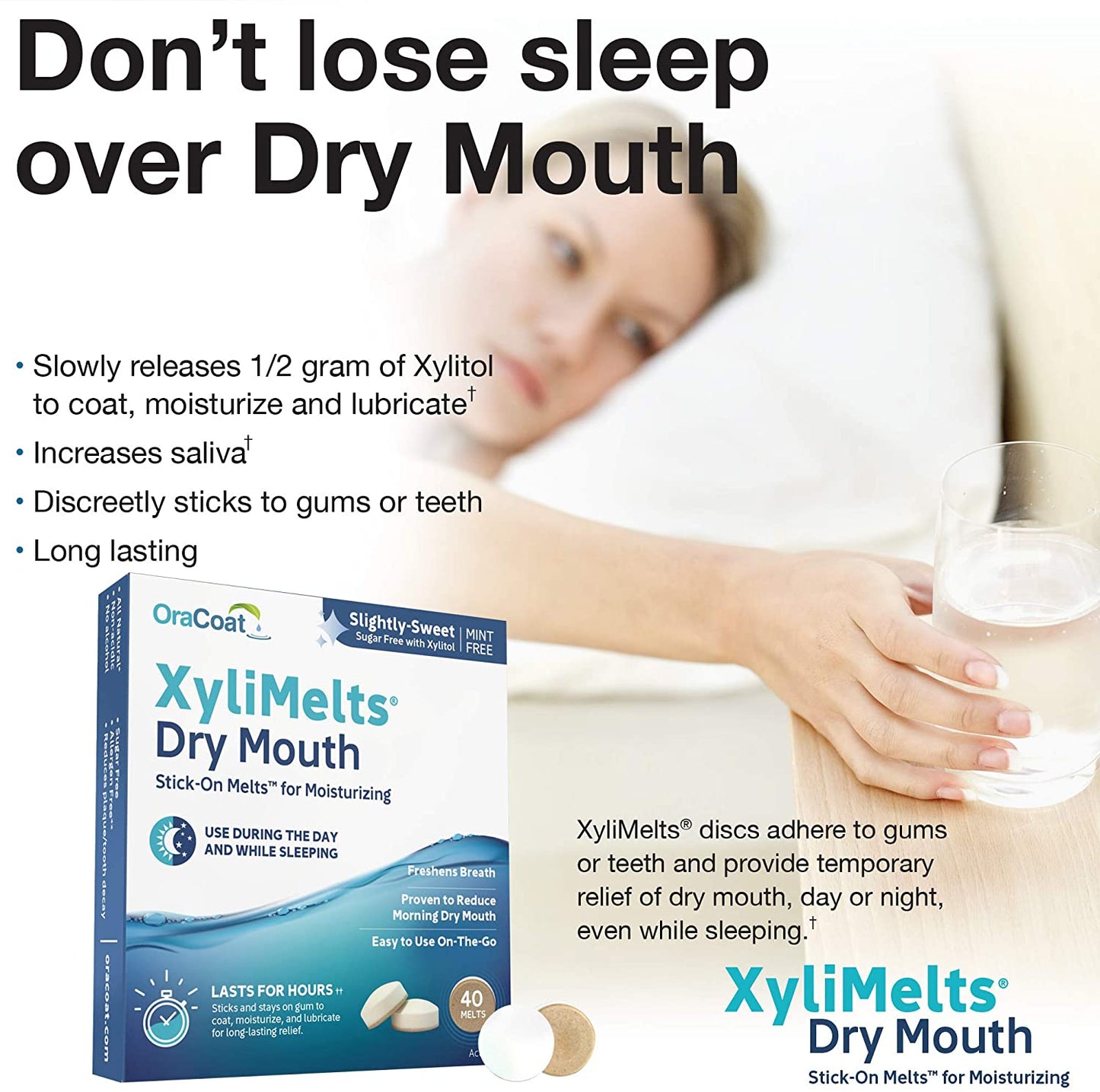 OraCoat, XyliMelts for Dry Mouth Care (40 Discs) NO BOX
