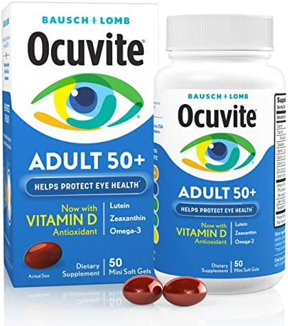 Bausch + Lomb Ocuvite Adult 50+ Vitamin & Mineral Supplement (50 Softgels)