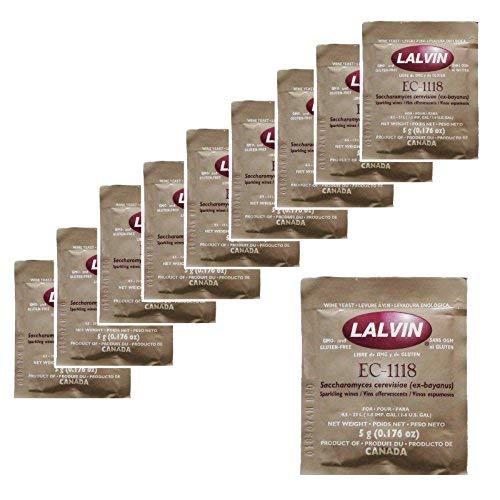 Lalvin EC-1118 Yeast by Lallemand Inc (Pack of 10)