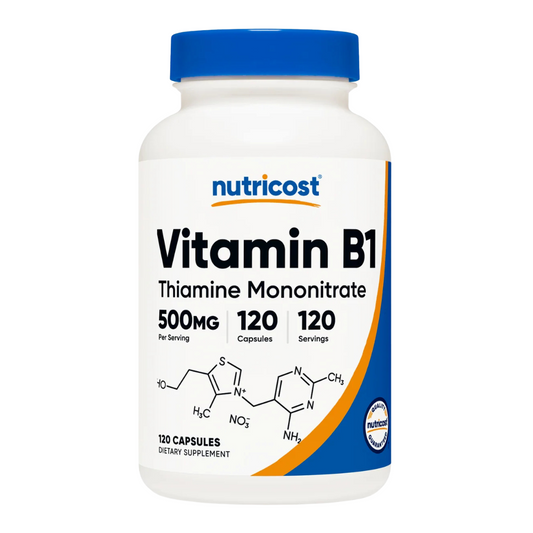 Nutricost Vitamin B1 Thiamine Mononitrate 500mg Supplement 120 Capsules