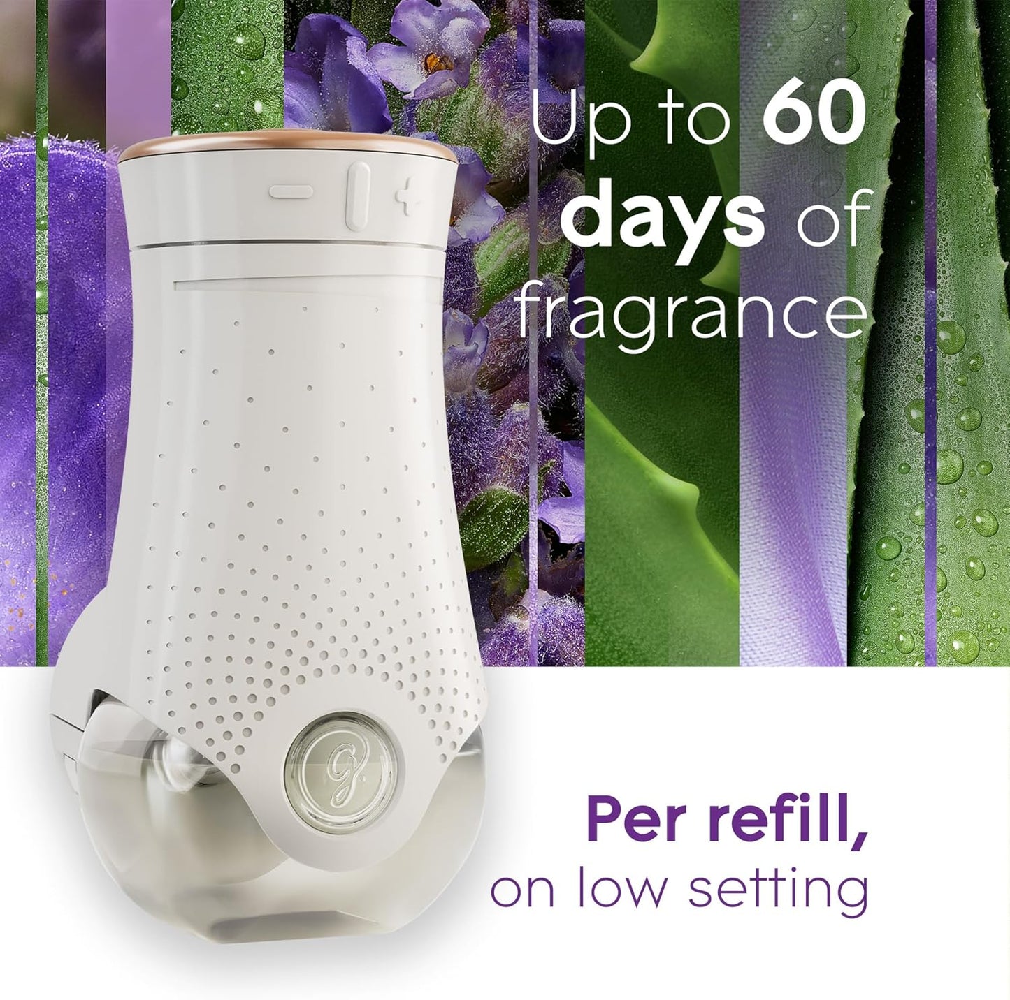 Glade Plug Ins Scented Oil Tranquil Lavender & Aloe, 1 Warner + 7 Refills 120 V