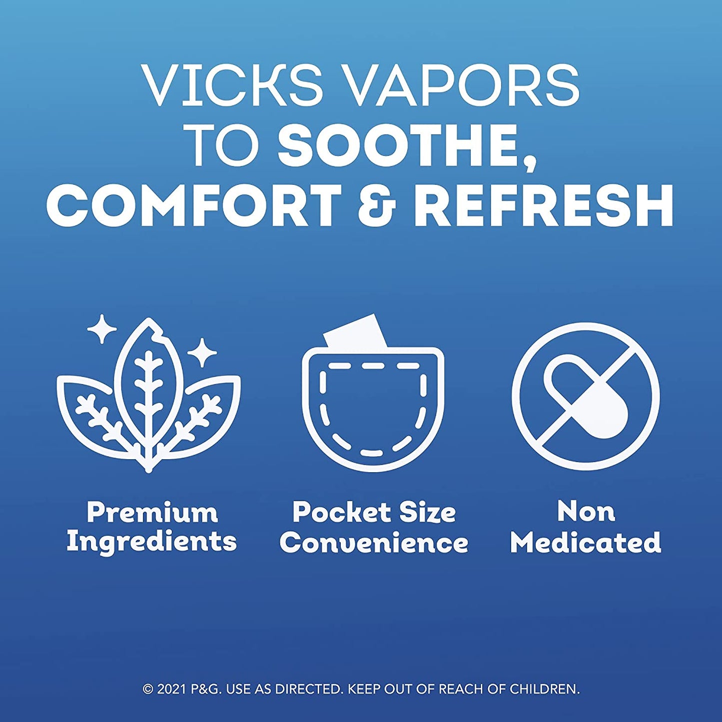 Vicks VapoInhaler Non-Medicated with Refreshing Vicks Vapors Menthol Scent, 2 Scented Sticks, Value Pack