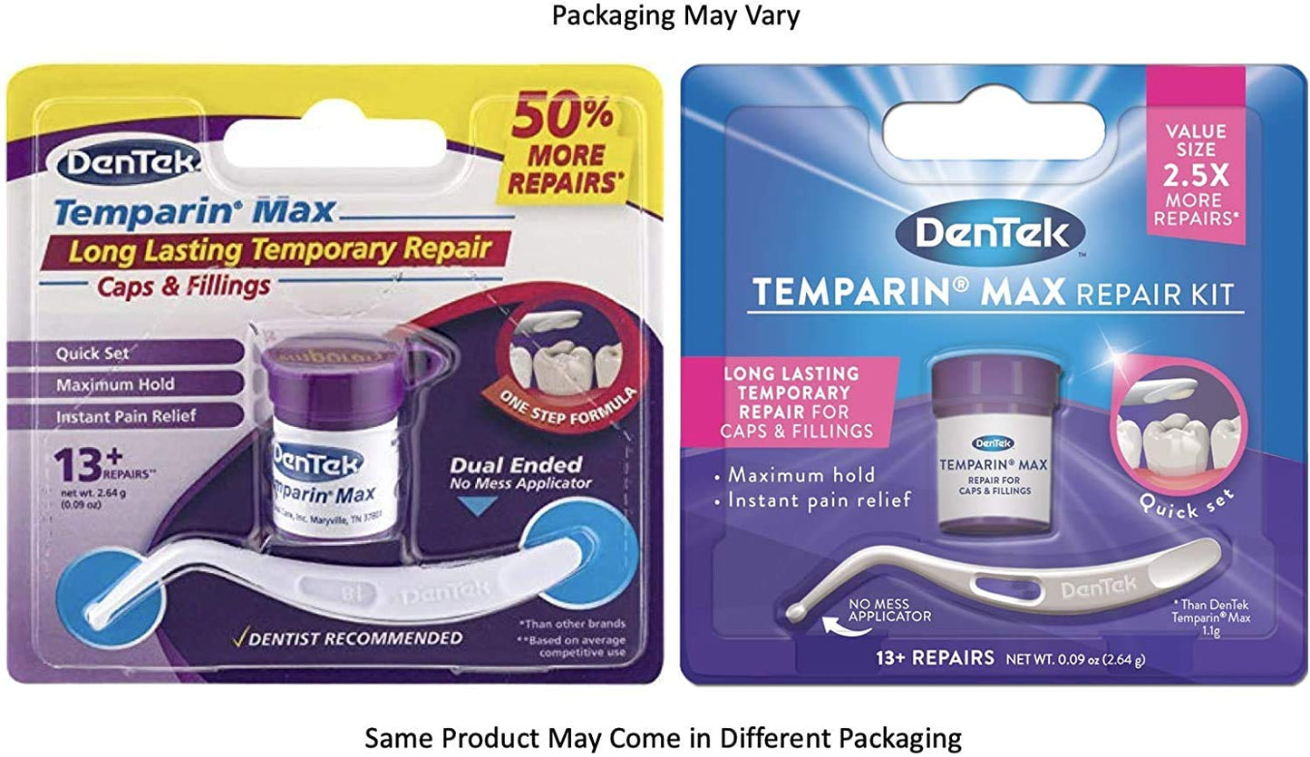 Dentek Temparin Max Repair Kit 13+ Repairs Maximum Hold, (0.09 oz. / 2.64g)