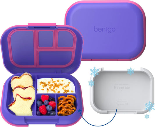 Bentgo Kids Chill Leak-Proof Lunch Box Included Reusable Ice Pack, 4-Compartment Bento Lunch Container