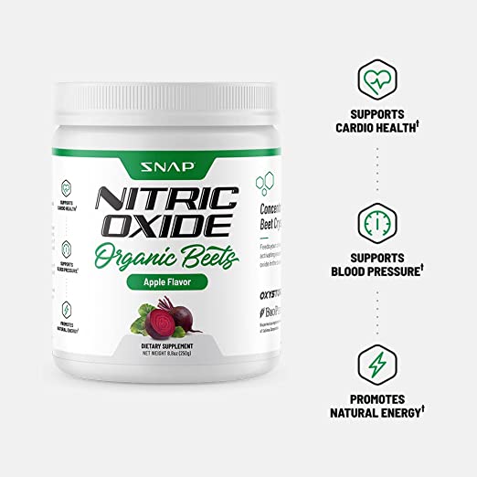 SNAP Nitric Oxide Organic Beets Apple Flavor Supports Cardio Health, Blood Pressure 250 g