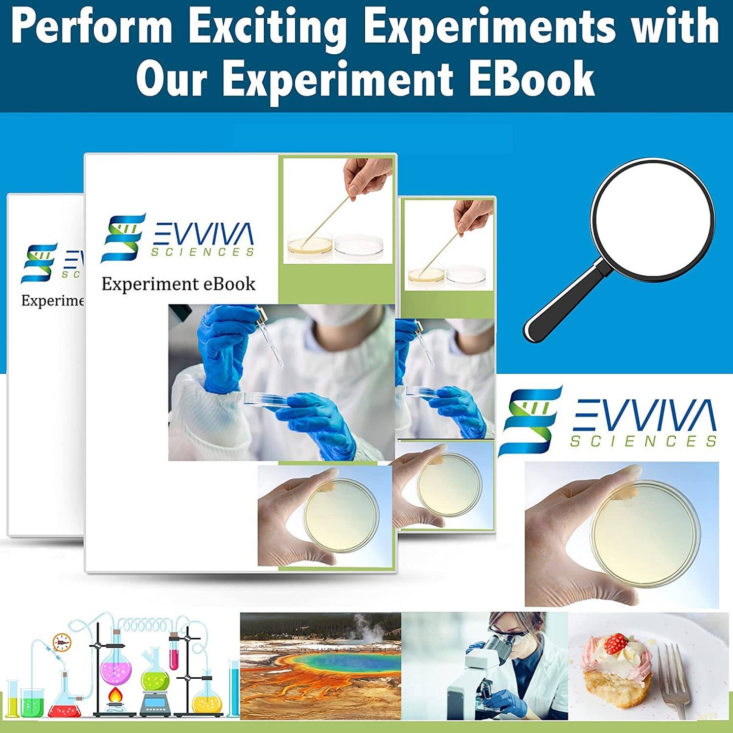 Evviva Sciences Prepoured Agar Plates Science Project Kit, Have Fun Learning Microbiology Now