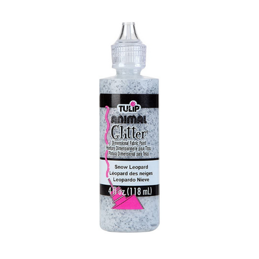 Tulip Animal Glitter Dimensional Fabric Paint Snow Leopard 4 fl. oz (118 mL)