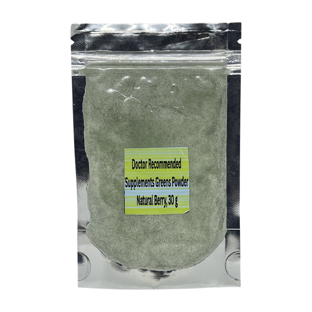 Trial Size Doctor Recommended Supplements Greens Powder Natural Berry, 30 g