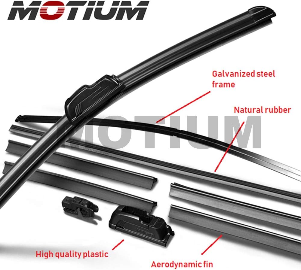 Motium Wiper Quality Premium, 22"+22" Pair For Front Windshield