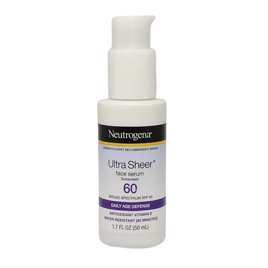 Neutrogena Ultra Sheer Moisturizing Face Serum Sunscreen SPF 60+  1.7 fl oz/ 50 ml