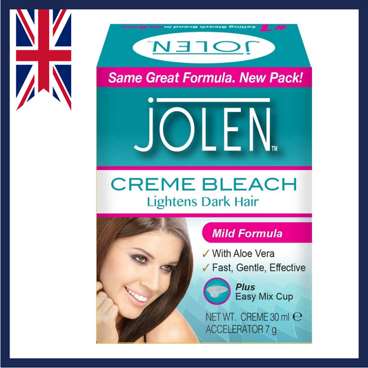 Jolen Creme Bleach Lightens Dark Hair Mild Formula Plus Easy Mix Cup 30 mL