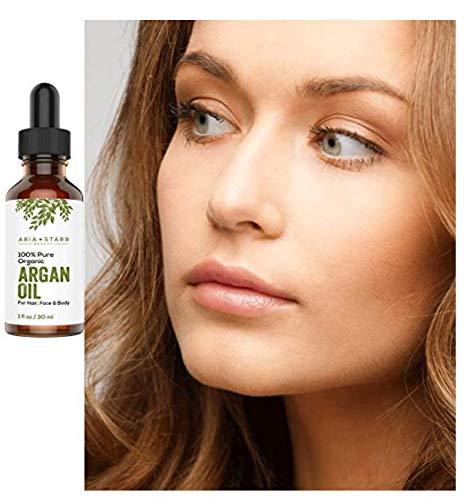 Aria Starr Beauty 100% Pure Organic, Argan Oil For Hair Face and Body (1 fl.oz / 30ml)