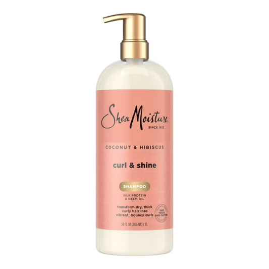 Shea Moisture Coconut & Hibiscus Curl & Shine Shampoo, 34 fl. oz. / 1 L
