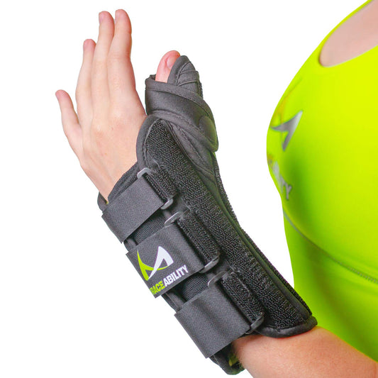 BraceAbility | Thumb & Wrist Splint Brace Support Cast, Left Hand Small (10H01)