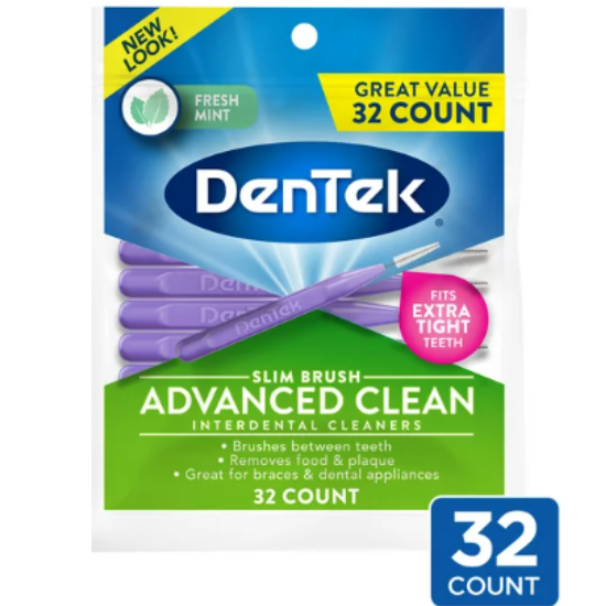 DenTek Slim Brush Interdental Cleaners, 32 Count (Packaging may Vary)