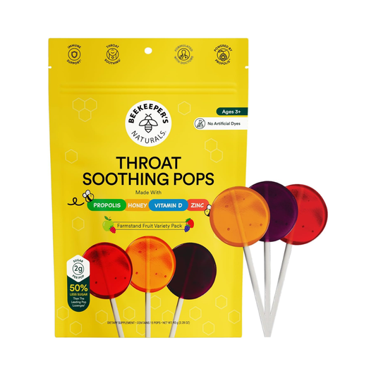 Beekeeper's Naturals Throat Soothing Pops for Ages 3+, 15 Count