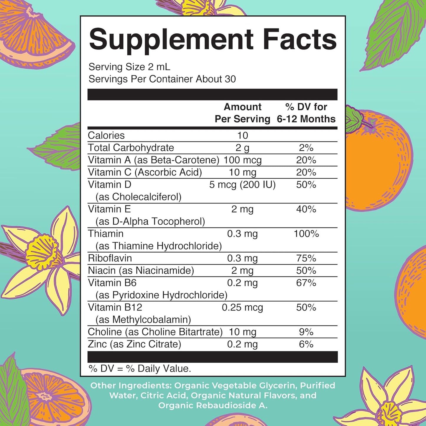 Mary Ruth's Organic Iron Free Infant Multivitamin for Overall Health Orange Vanilla, 60 ml / 2 fl oz