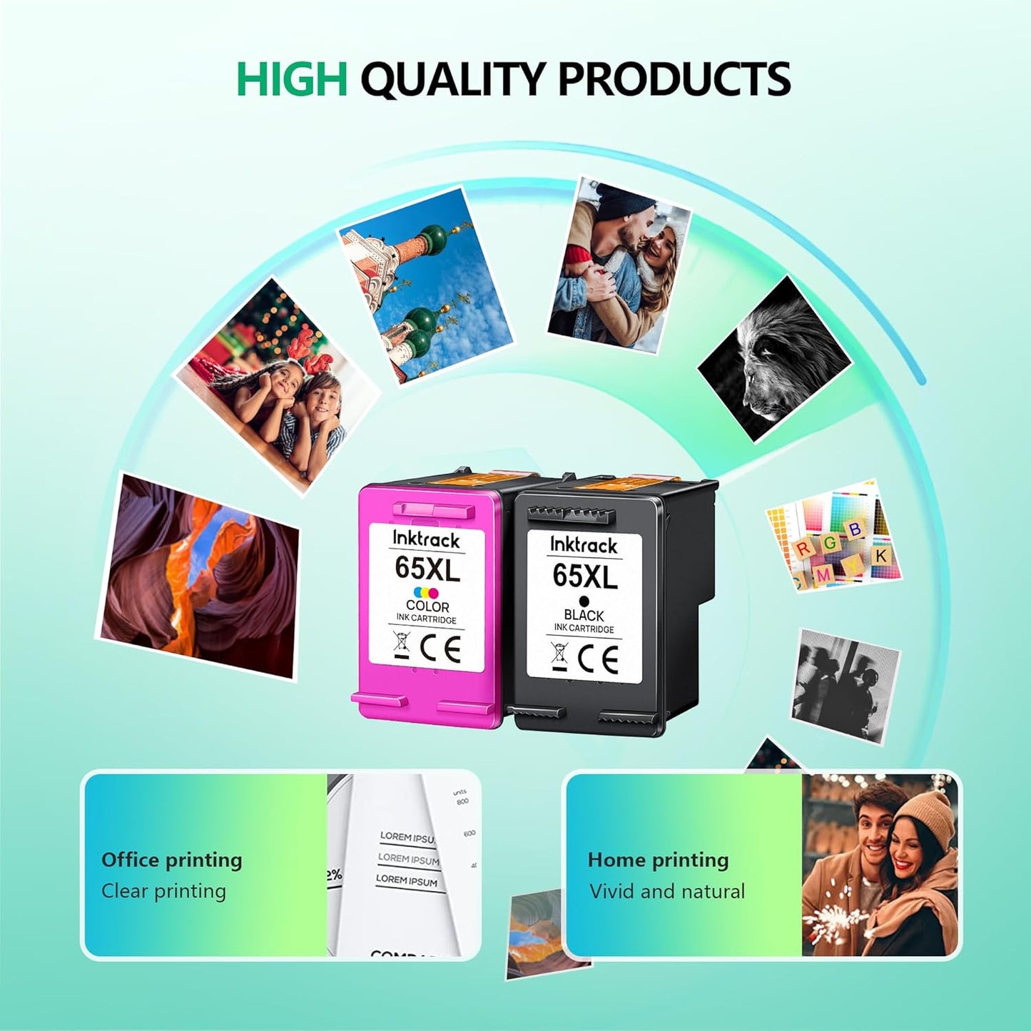 HP 65XL for HP 65 Ink Cartridges  2 Ink (Black, Tri-color) PACKAGING MAY VARY