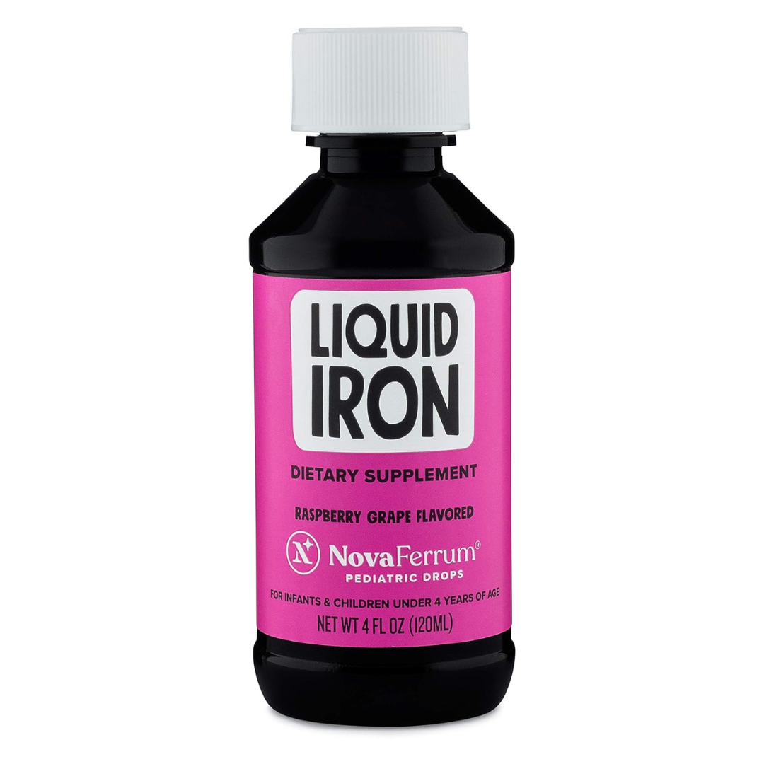 Yummy Liquid Iron Dietary Supplement Raspberry Grape Flavored 4 fl oz / 120ml