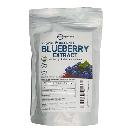 Microingredients Organic Freeze Dried Blueberry Extract Wildberry Supplement 10 oz / 283g