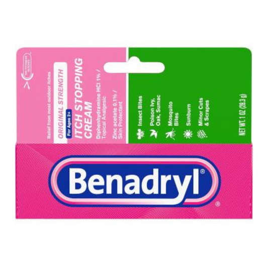 Benadryl Original Strength Itch Stopping Cream, 1 oz. / 28.3g
