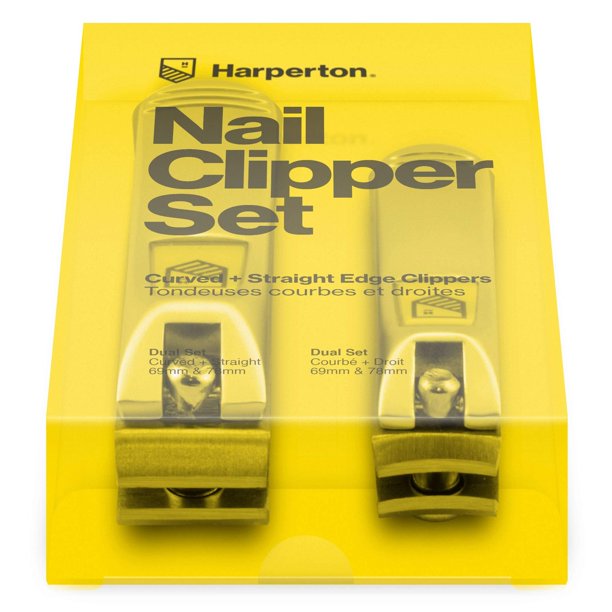 Harperton Fingernail + Toenail Clipper Set Curved + Straight Clippers 69mm & 78mm (HAR-003-ST)