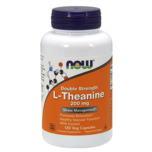 NOW L-Theanine 200 mg,120 Veg Capsules