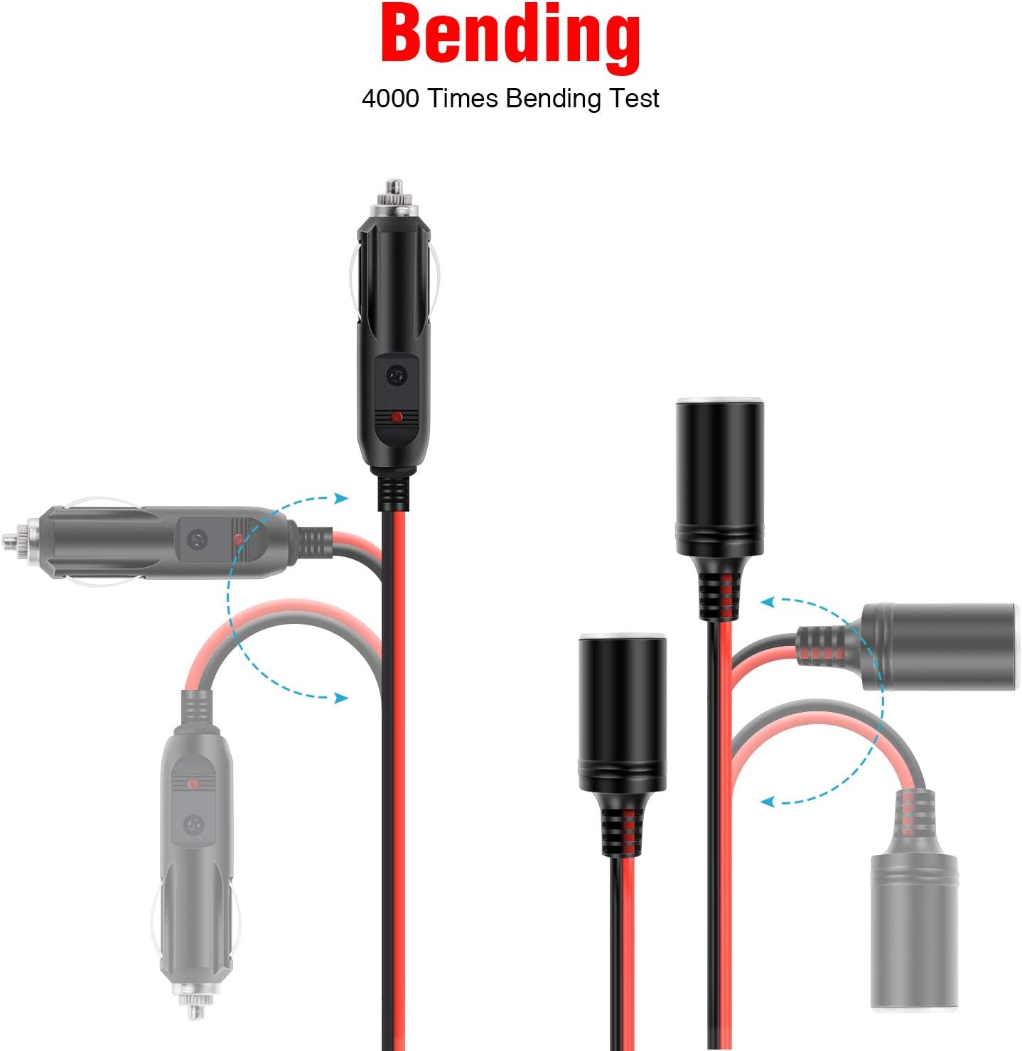 Nilight Car Cigarette Lighter Splitter Plug Socket 2-Way Splitter Splits 1 Car Cigarette Port to 2 DC Ports (10025W)