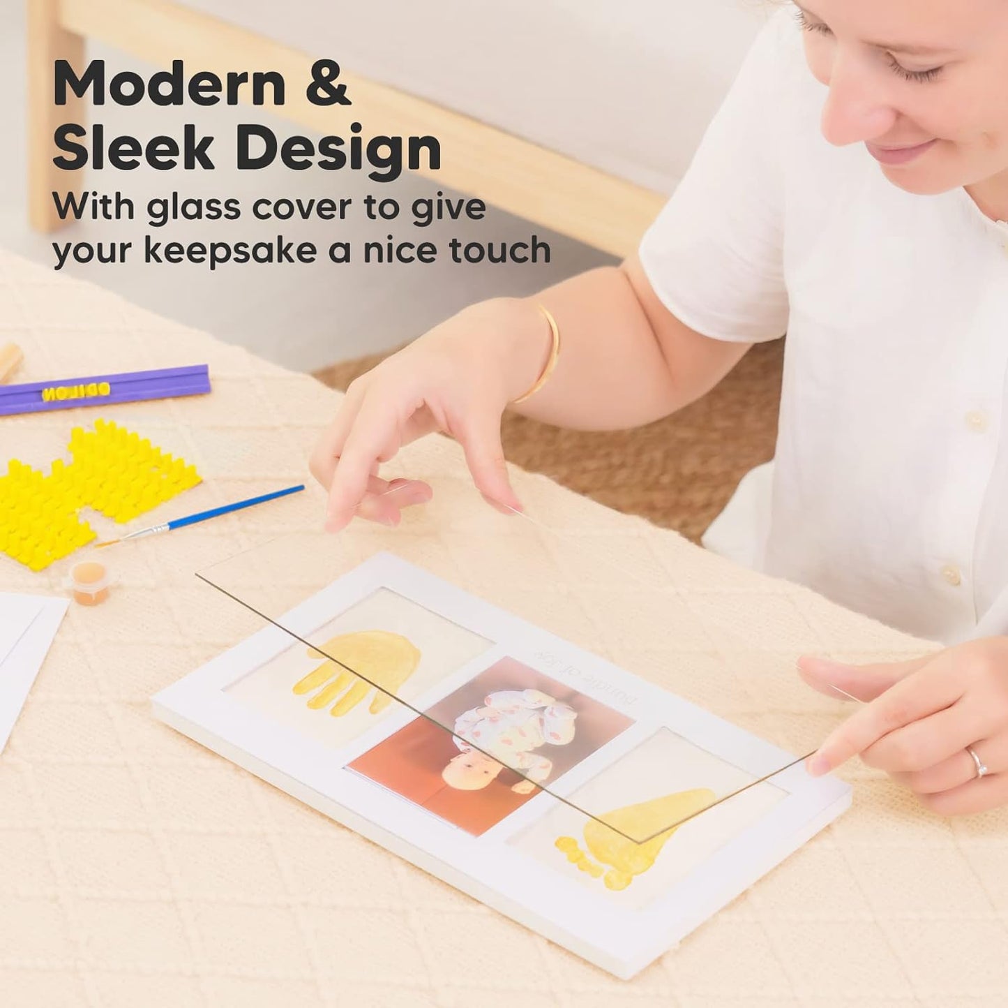 Keababies Duo Baby Handprint & Footprint Keepsake Frame