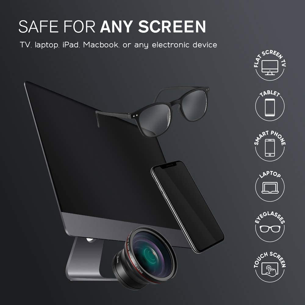 Eveo Lens Cleaner Streak Free 2 Sets of 4 Oz (118ml) Bottles and Microfiber Cloth