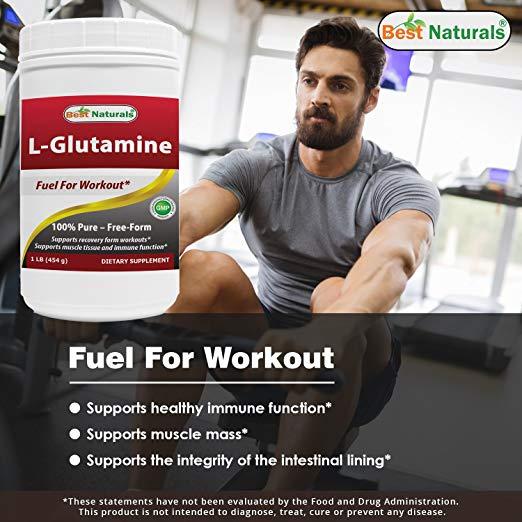 Best Naturals L-Glutamine Powder Fuel For Workout 1 lb / 454 g