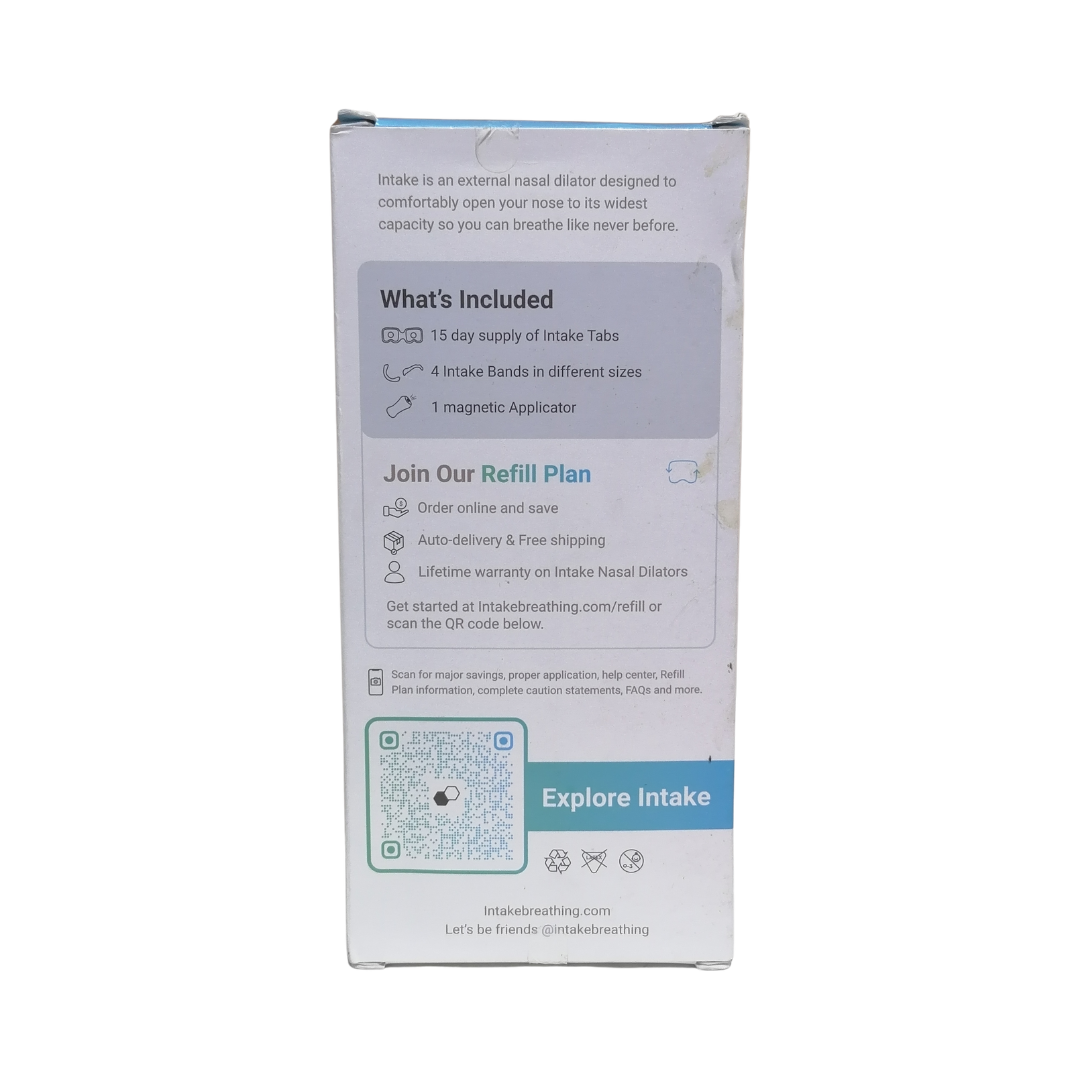 Intake Breathing Starter Kit Sleep and Sport Nasal Dilator Black, 15 Count