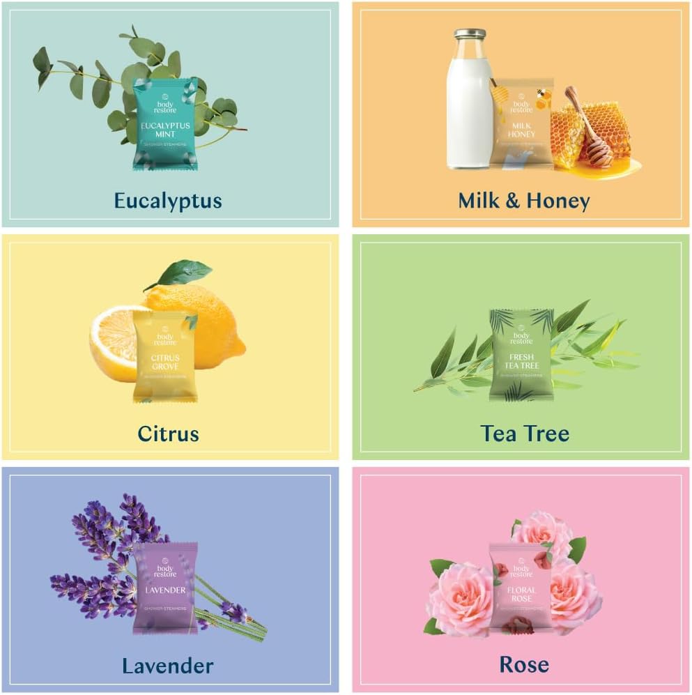 Body Restore Clarity Shower Streamers Essential Mix 6 Tablets | 6 Scents