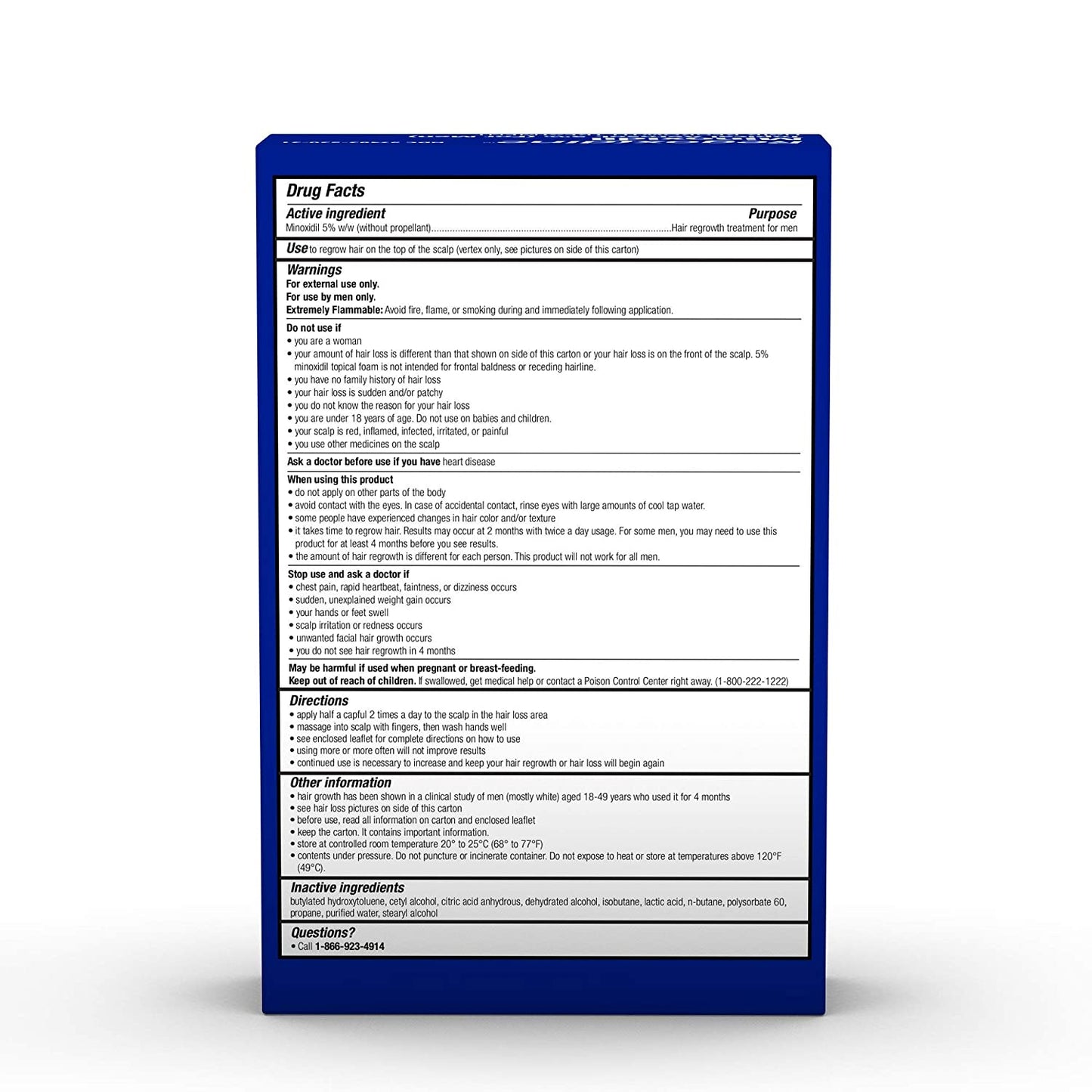 Regoxidine 5% Topical Aerosol Minoxidil Foam for Men Hair Regrowth Treatment Unscented PACKAGING MAY VARY