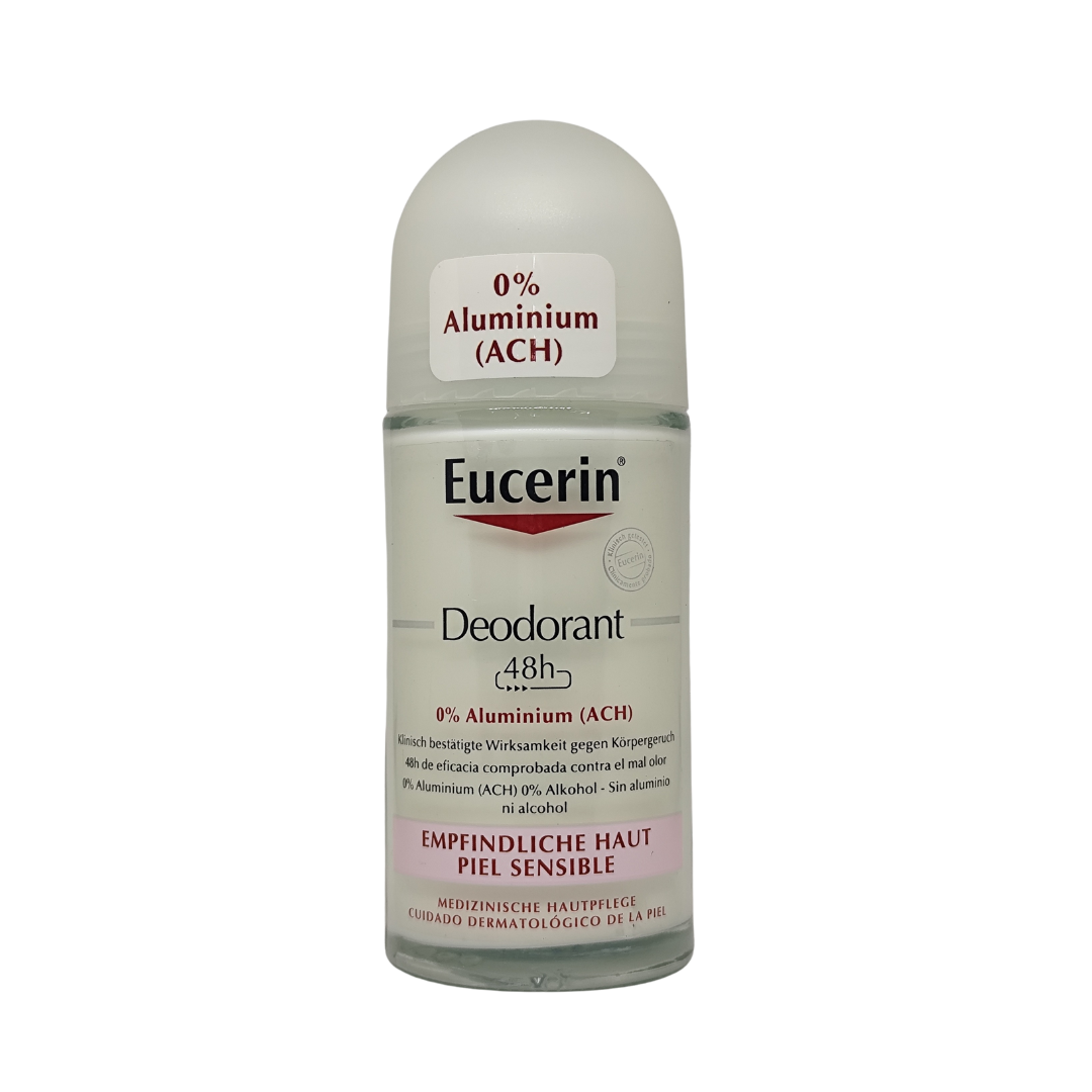Eucerin Deodorant 0% Aluminium (ACH) 48h Roll On, 50 ml