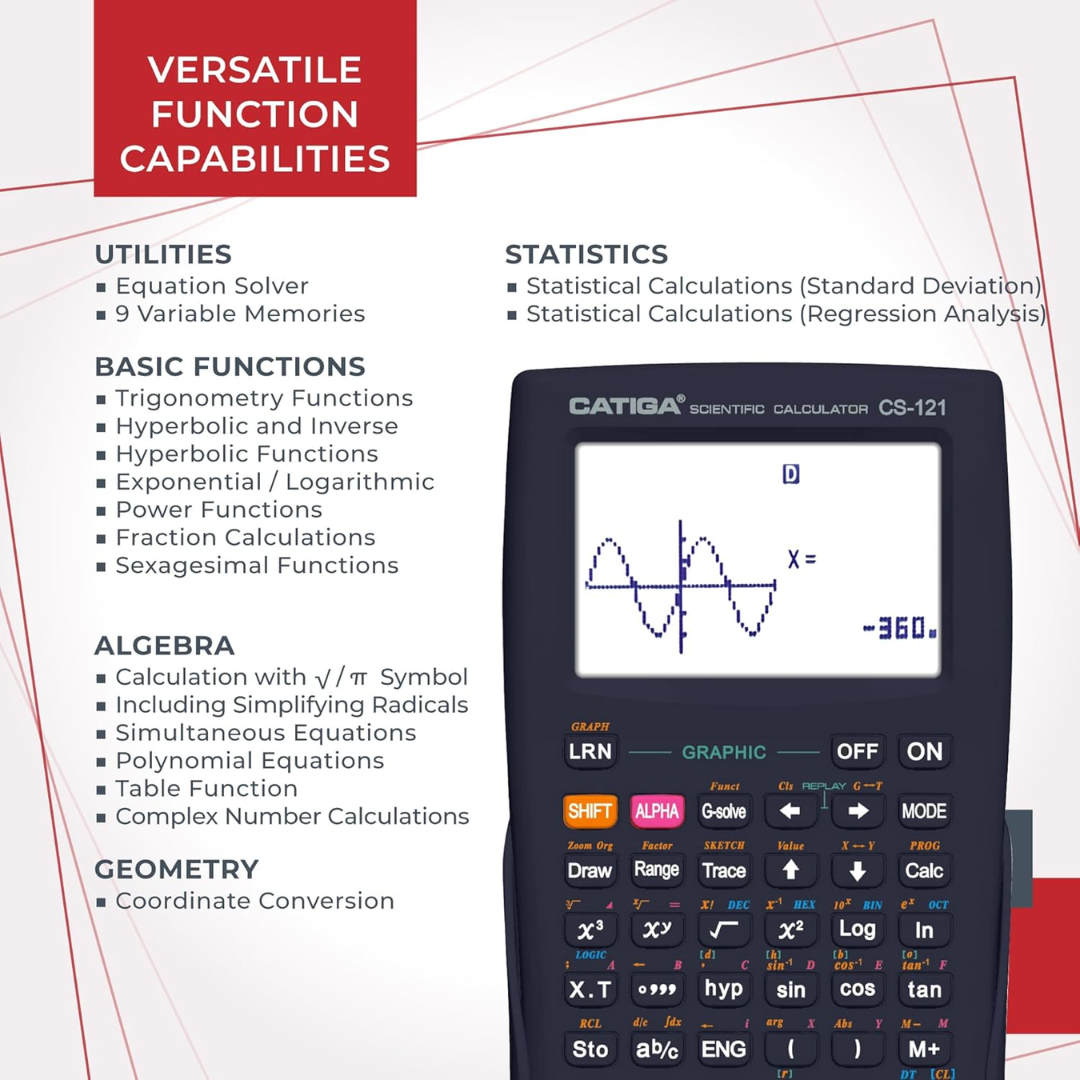 Catiga Scientific Calculator with Graphic Functions, CS-121