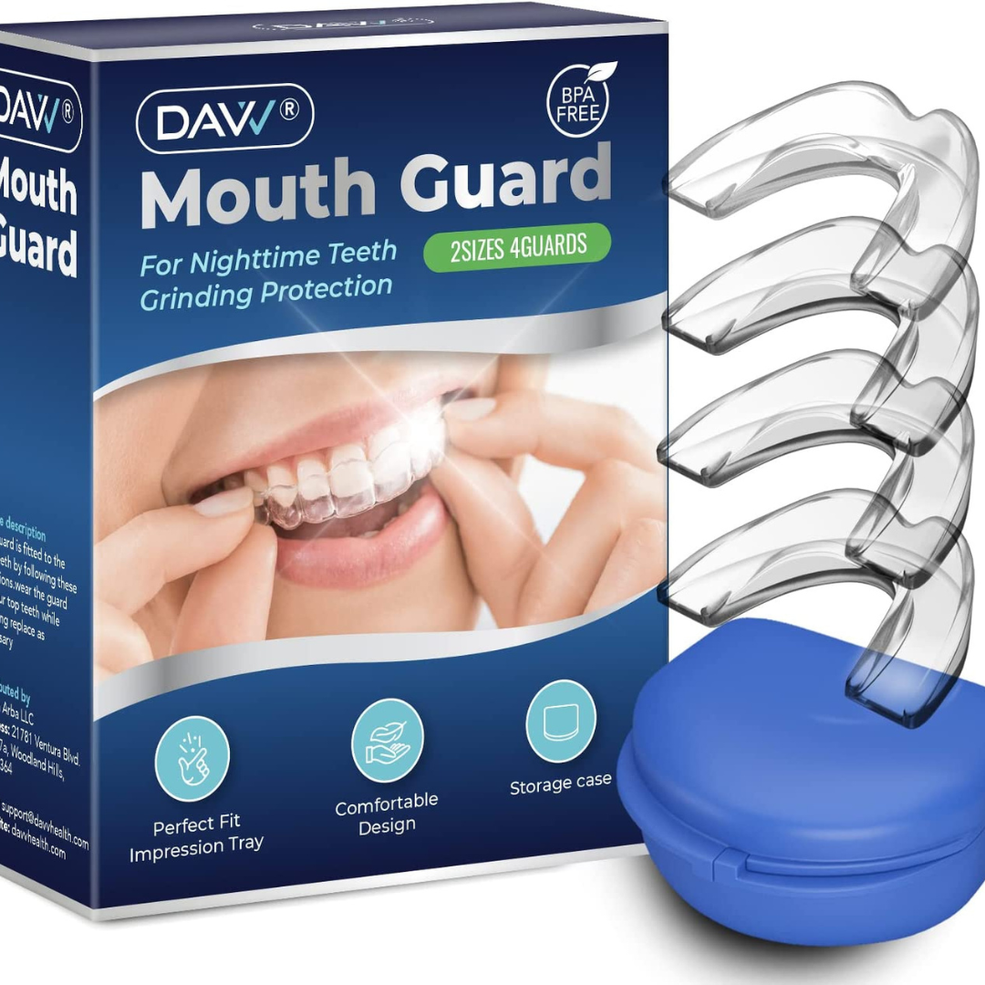 Davv Mouth Guard for Nighttime Teeth Grinding Protection 2 sizes 4 guards