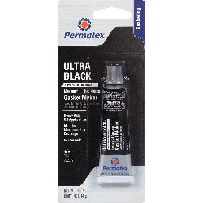 Permatex 22072 Ultra Black Maximum Oil Resistance Gasket Maker, 0.5 oz. / 14g