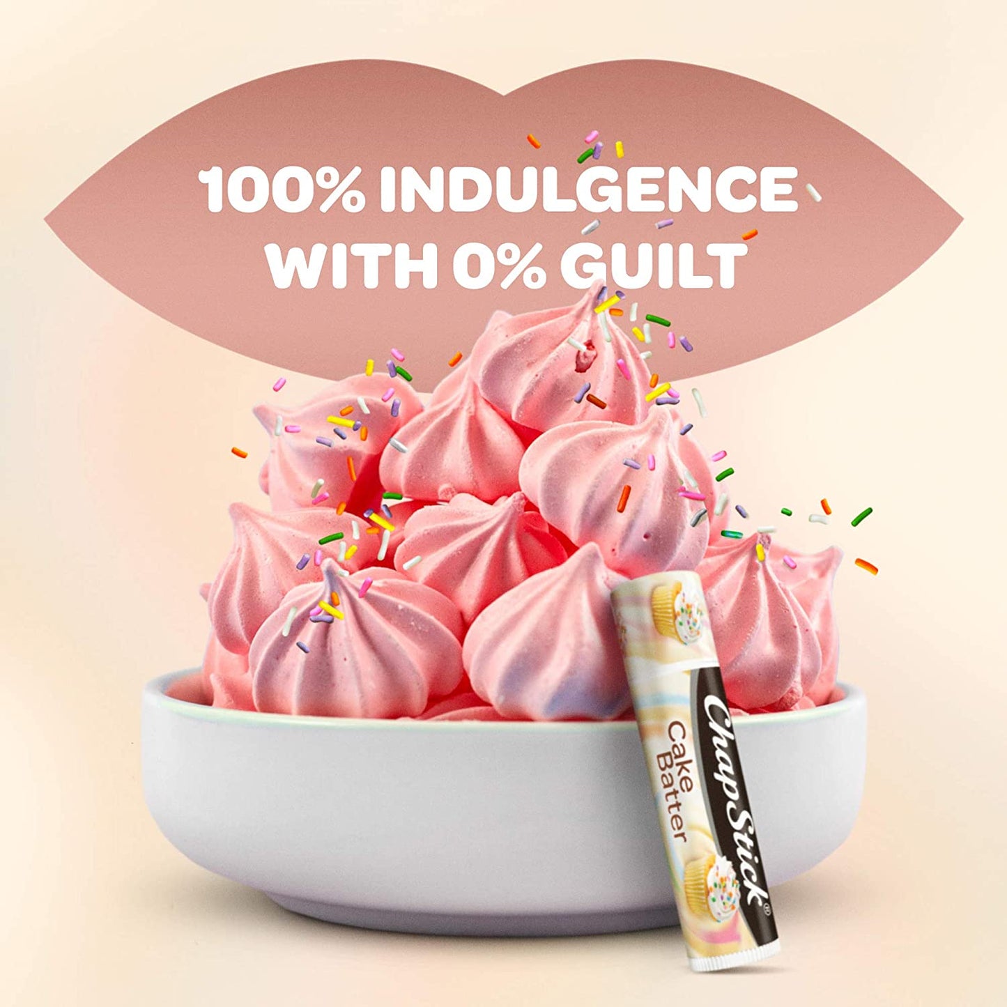 Chapstick Cake Batter Flavor, Flavored Lip Balm Set, Limited Edition, Pack of 3 Lip Balm Tubes, 0.15 each