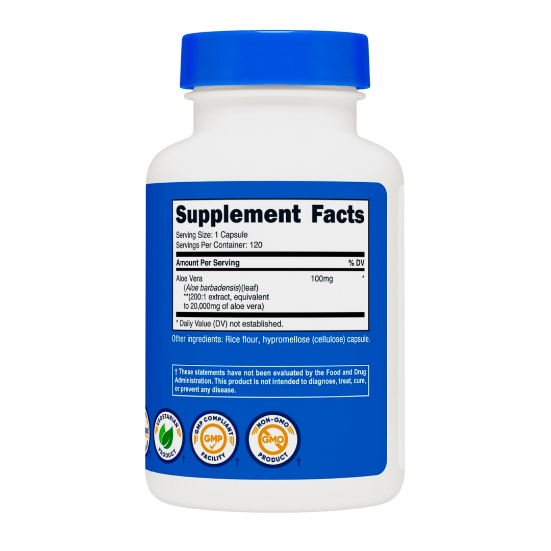 Nutricost Aloe Vera 20,000mg Supplement 120 Capsules
