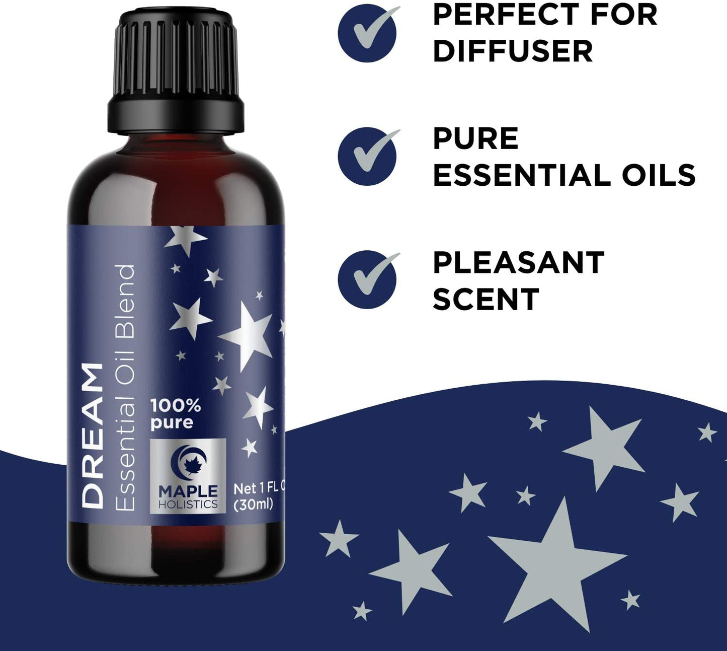 Maple Holistics DREAM Essential Oil Blend, 100% Pure Sleep Essential Oil Blend for Diffuser, 1 fl.oz / 30ml