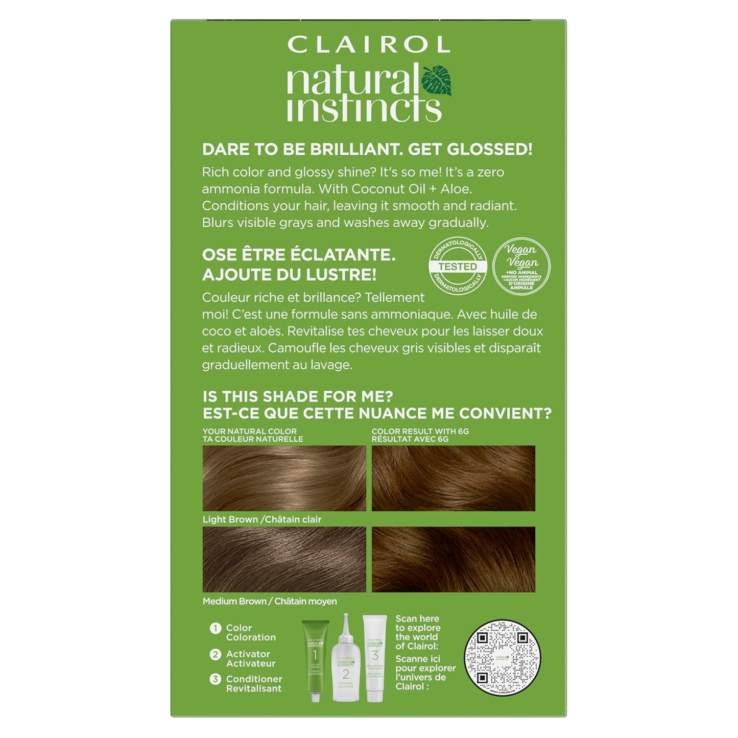 Clairol Natural Instincts No Ammonia Hair Dye  1 Application (Semi Permanent)