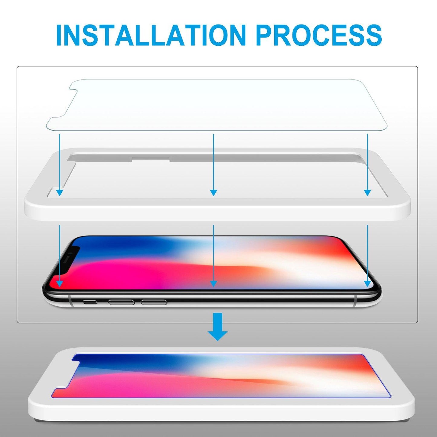 NEARPOW Tempered Glass Screen Protector, 3 Pack for iPhone X Screen Protector