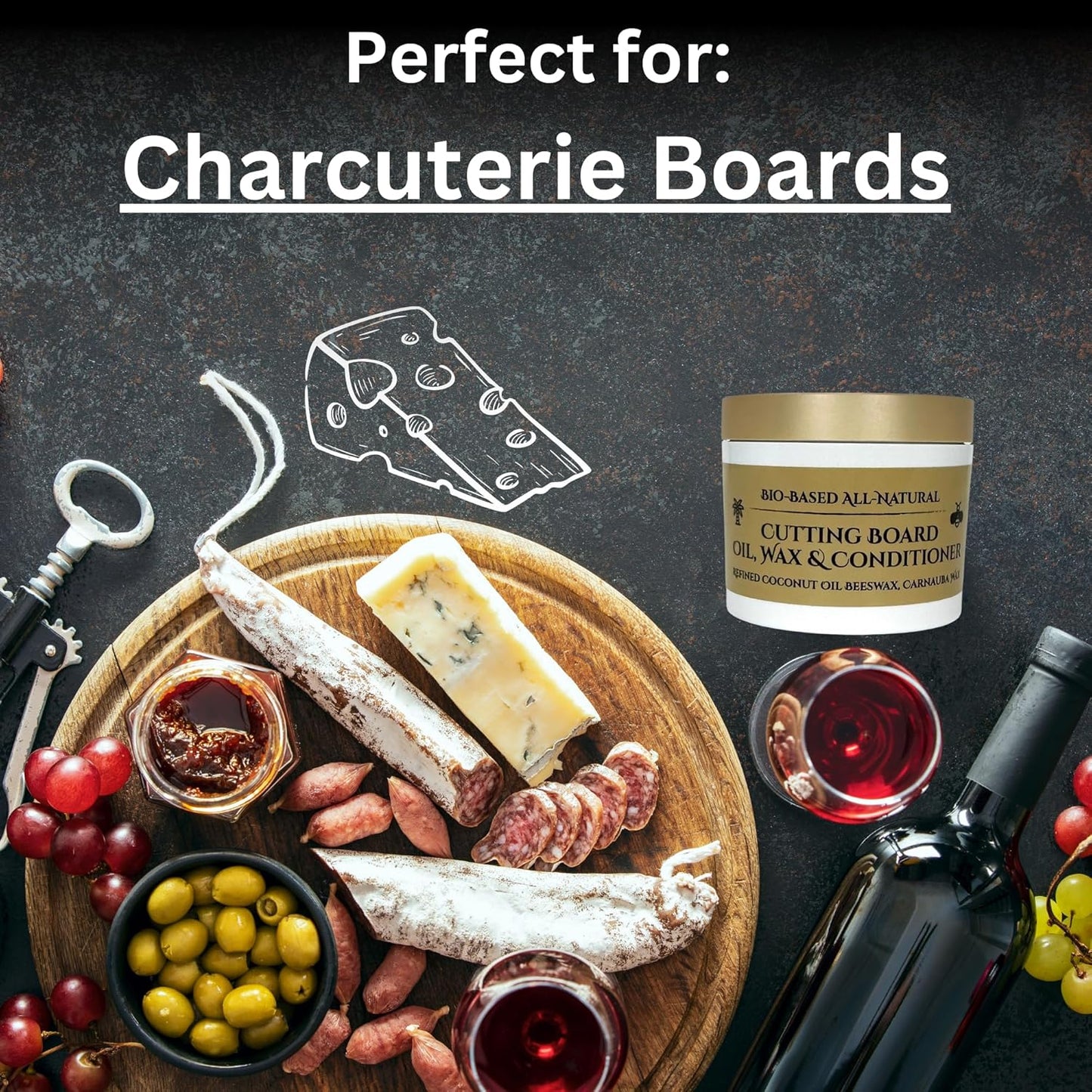 Black Diamond Stoneworks Cutting Board Oil, Wax & Conditioner, 5 oz.