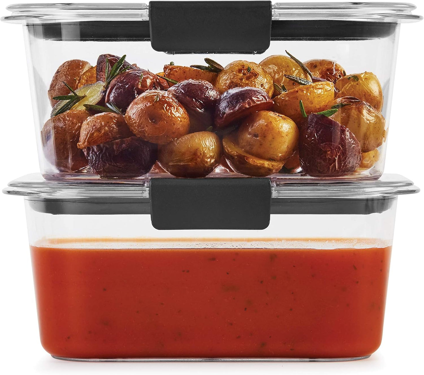 Rubbermaid Brilliance Plastic Food Storage Containers 4.7 Cup, 2 Pack