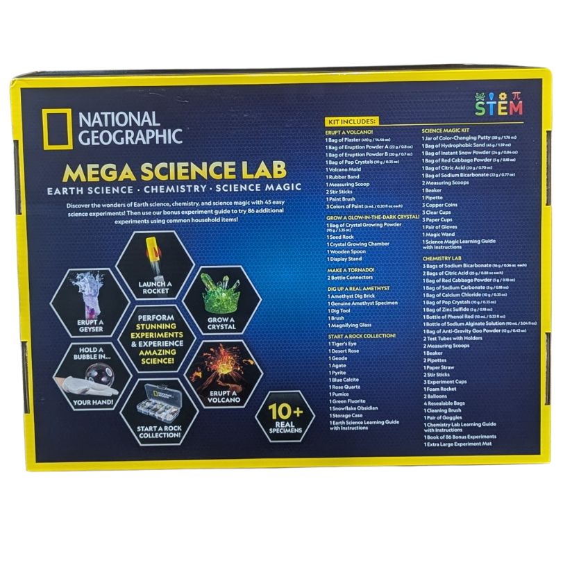 National Geographic Mega Science Lab With 130 + Easy Experiments, Featuring Earth Science, Chemistry Set, And Science Magic
